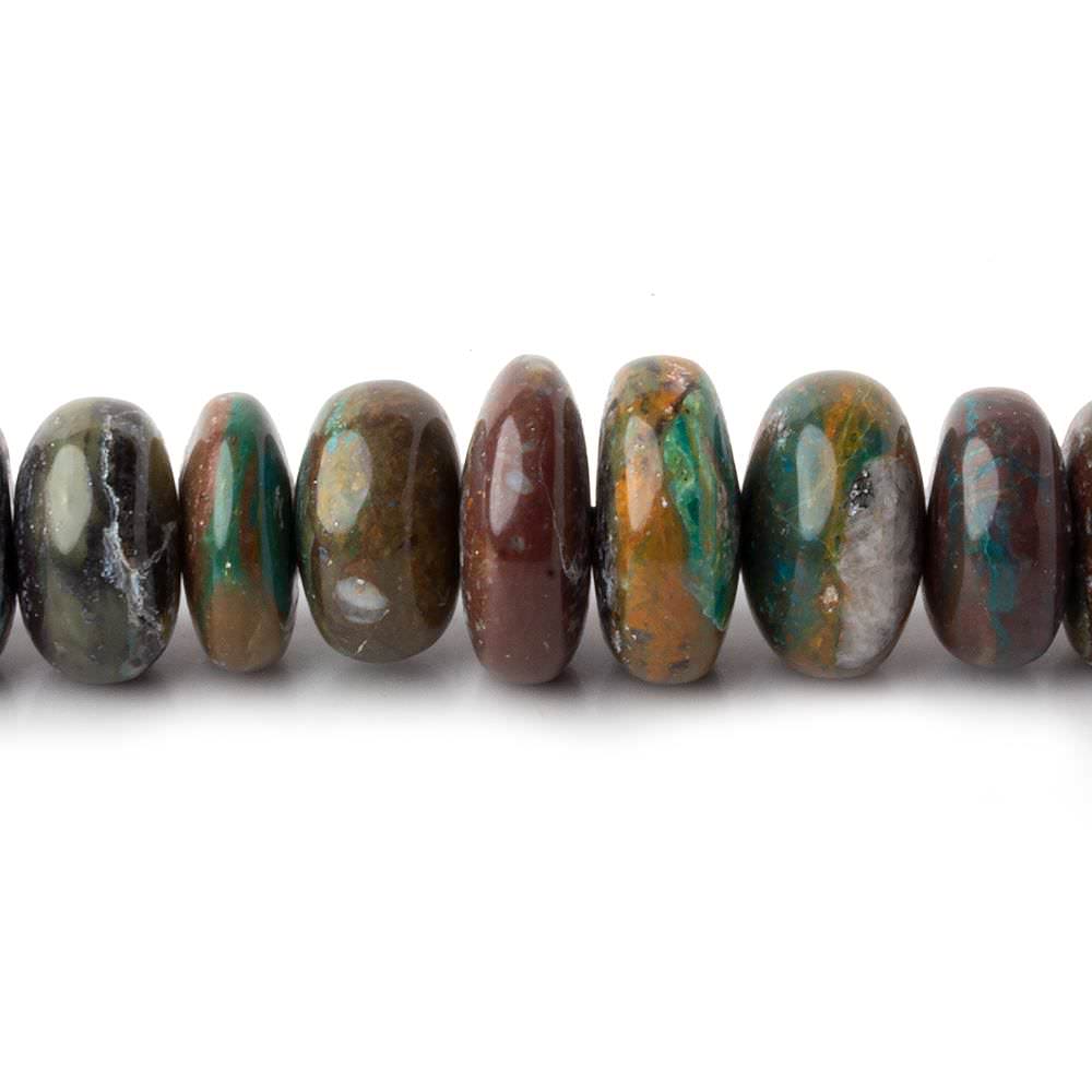 6-13.5mm Blue Peruvian Opal ( Opalina )  plain rondelle beads 22 inch 116 pieces A