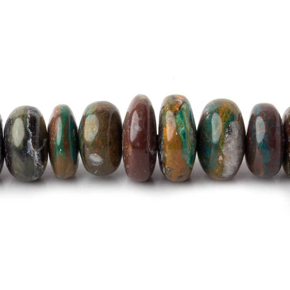 6-13.5mm Blue Peruvian Opal ( Opalina )  plain rondelle beads 22 inch 116 pieces A