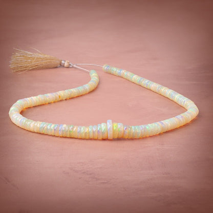 6-13.5mm Ethiopian Opal Faceted Heishi Beads 16 inch 182 pieces AAA