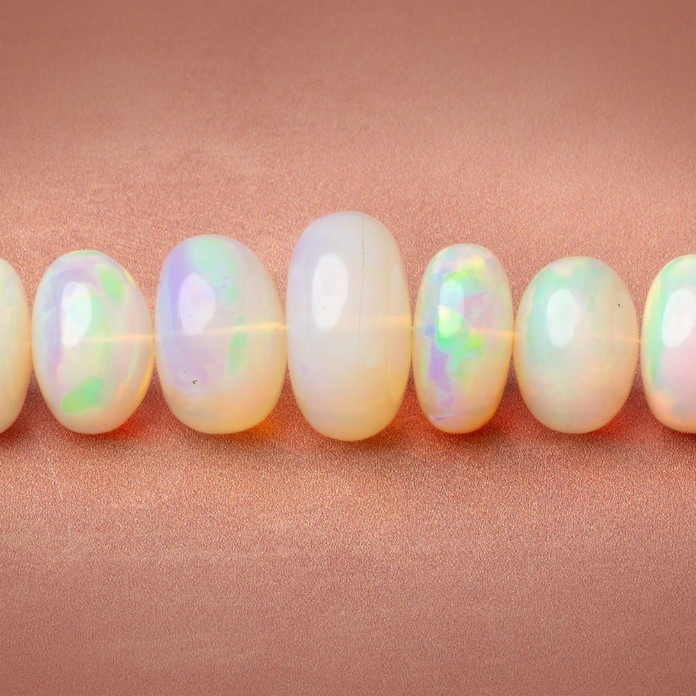 6-14mm Ethiopian Opal Plain Rondelle 20 inch 96 Beads AAA