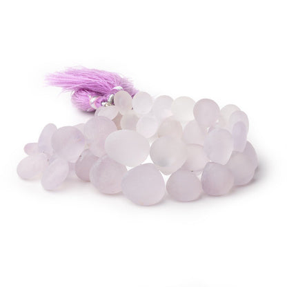 6-14mm Matte Pink Amethyst Plain Hearts 8 inch 41 Beads