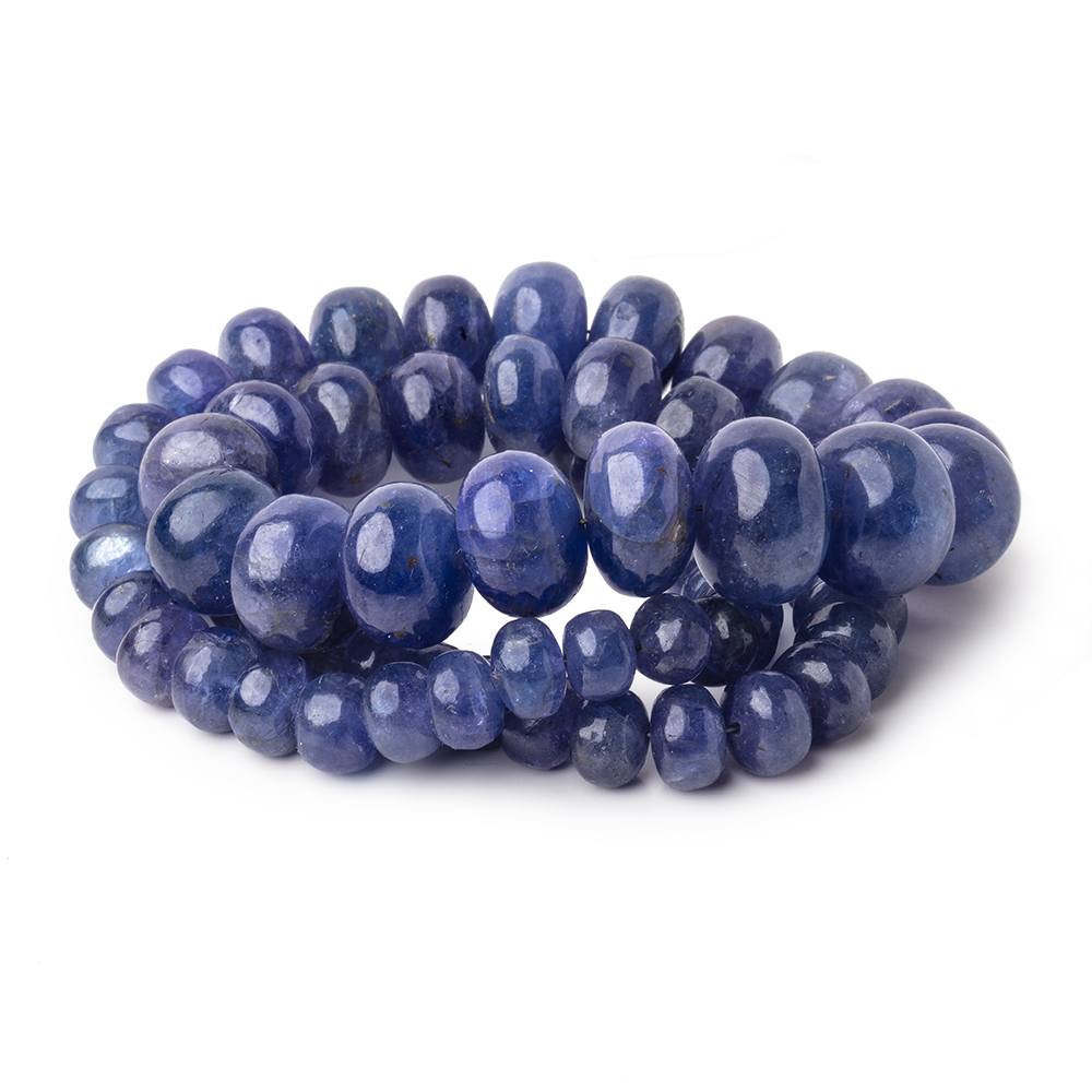 6-14mm Tanzanite Plain Rondelle Beads 18 inch 75 pieces AA