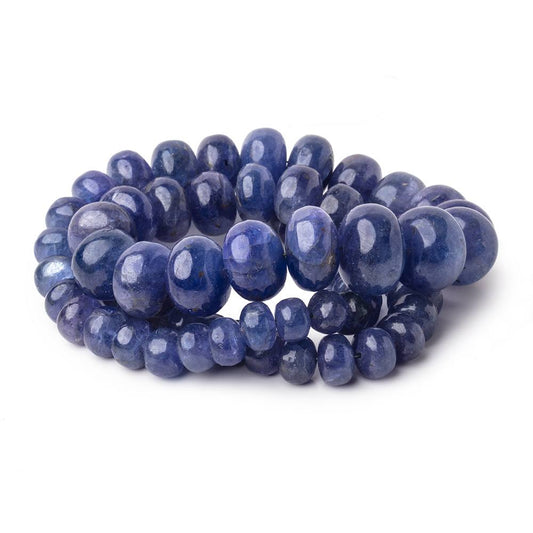 6-14mm Tanzanite Plain Rondelle Beads 18 inch 75 pieces AA