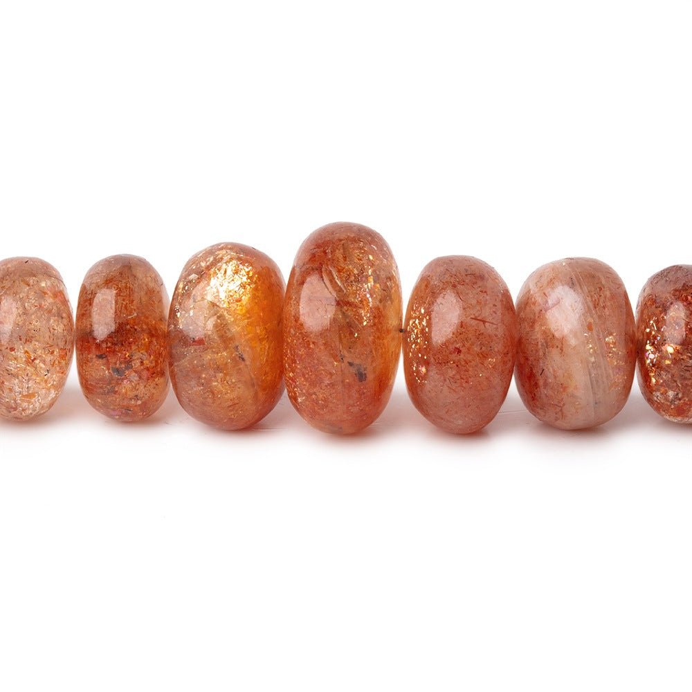 6-16.5mm Sunstone Plain Rondelle Beads 18 inch 78 pieces AA