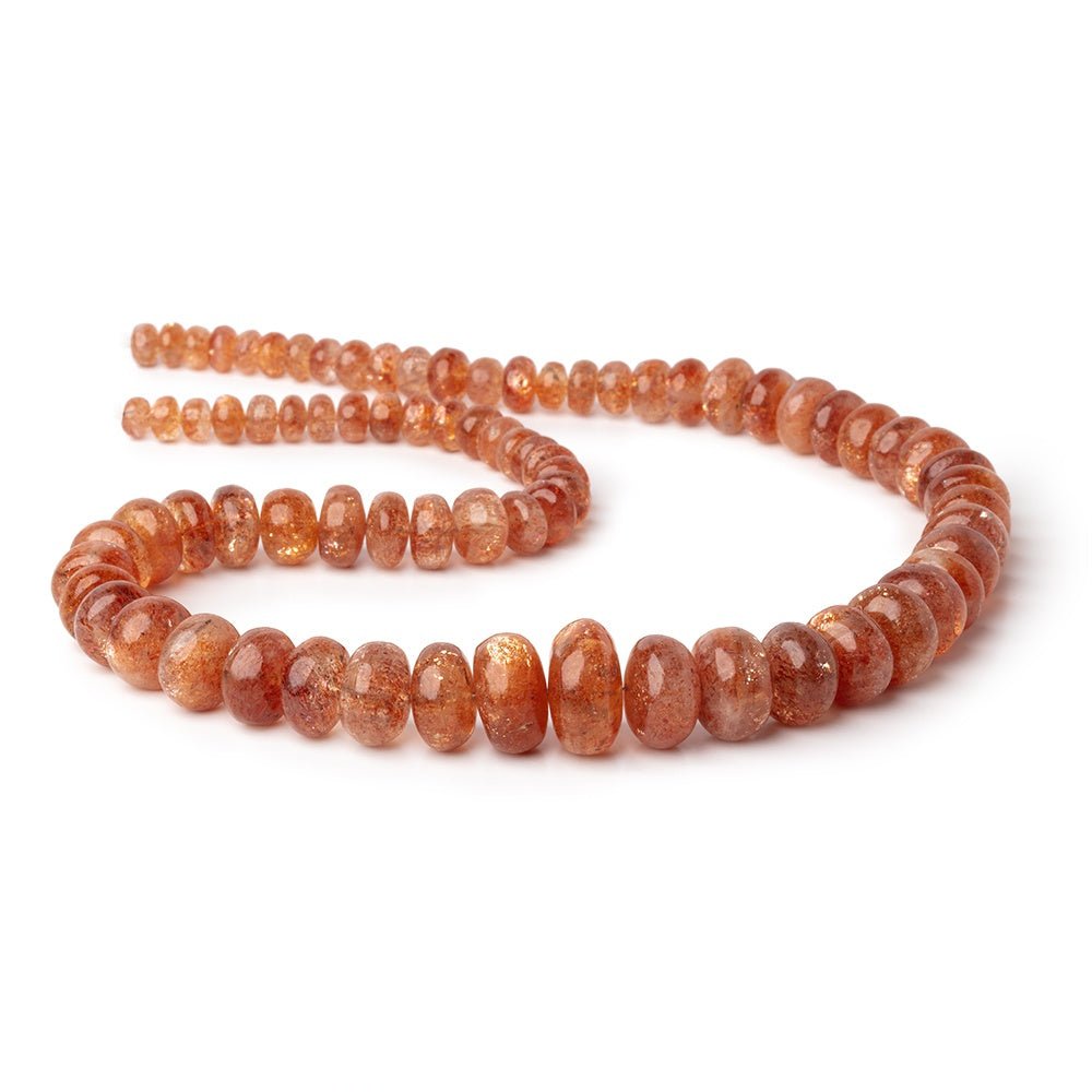 6-16.5mm Sunstone Plain Rondelle Beads 18 inch 78 pieces AA