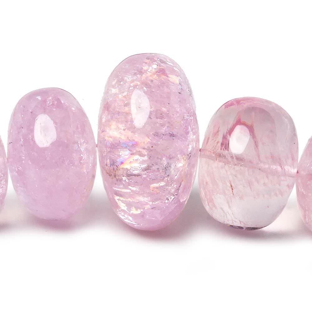 6-21mm Morganite unfaceted rondelle beads 19 inch 79 pieces AAA