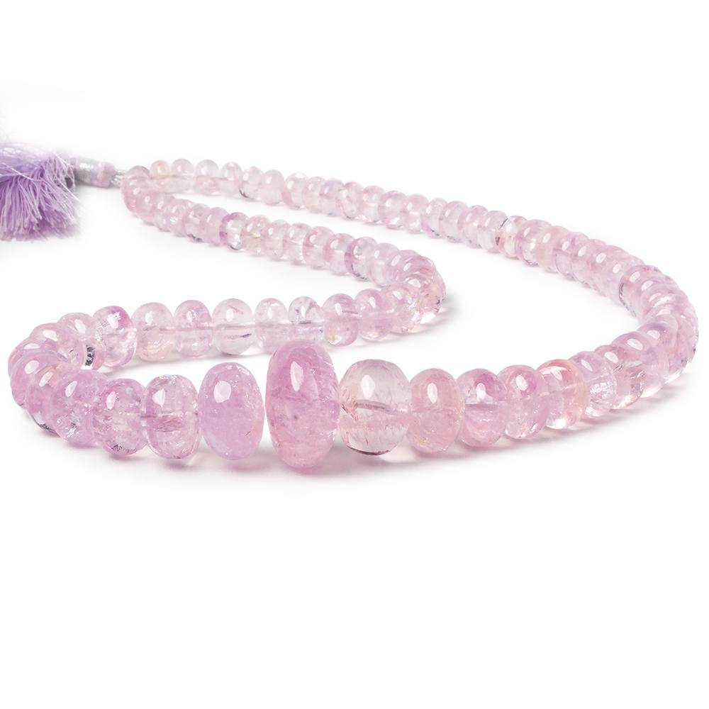 6-21mm Morganite unfaceted rondelle beads 19 inch 79 pieces AAA