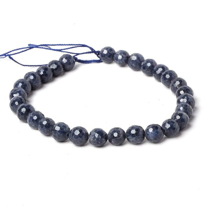 6-6.5mm Blue Sapphire Beads Faceted Round 7 inch 27 pieces