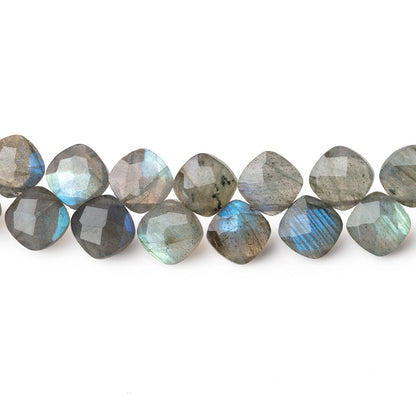 6-6.5mm Labradorite Faceted Pillow Beads 7.5 inch 52 pieces