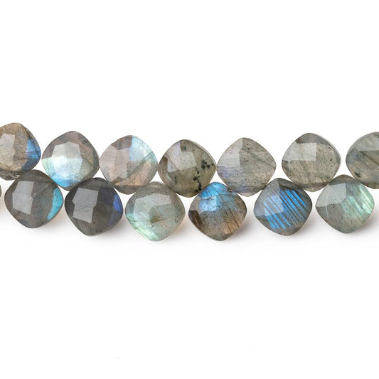 6-6.5mm Labradorite Faceted Pillow Beads 7.5 inch 52 pieces