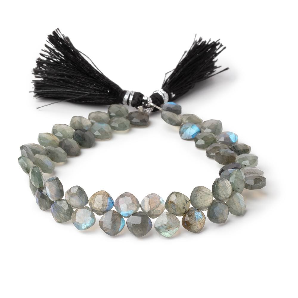 6-6.5mm Labradorite Faceted Pillow Beads 7.5 inch 52 pieces