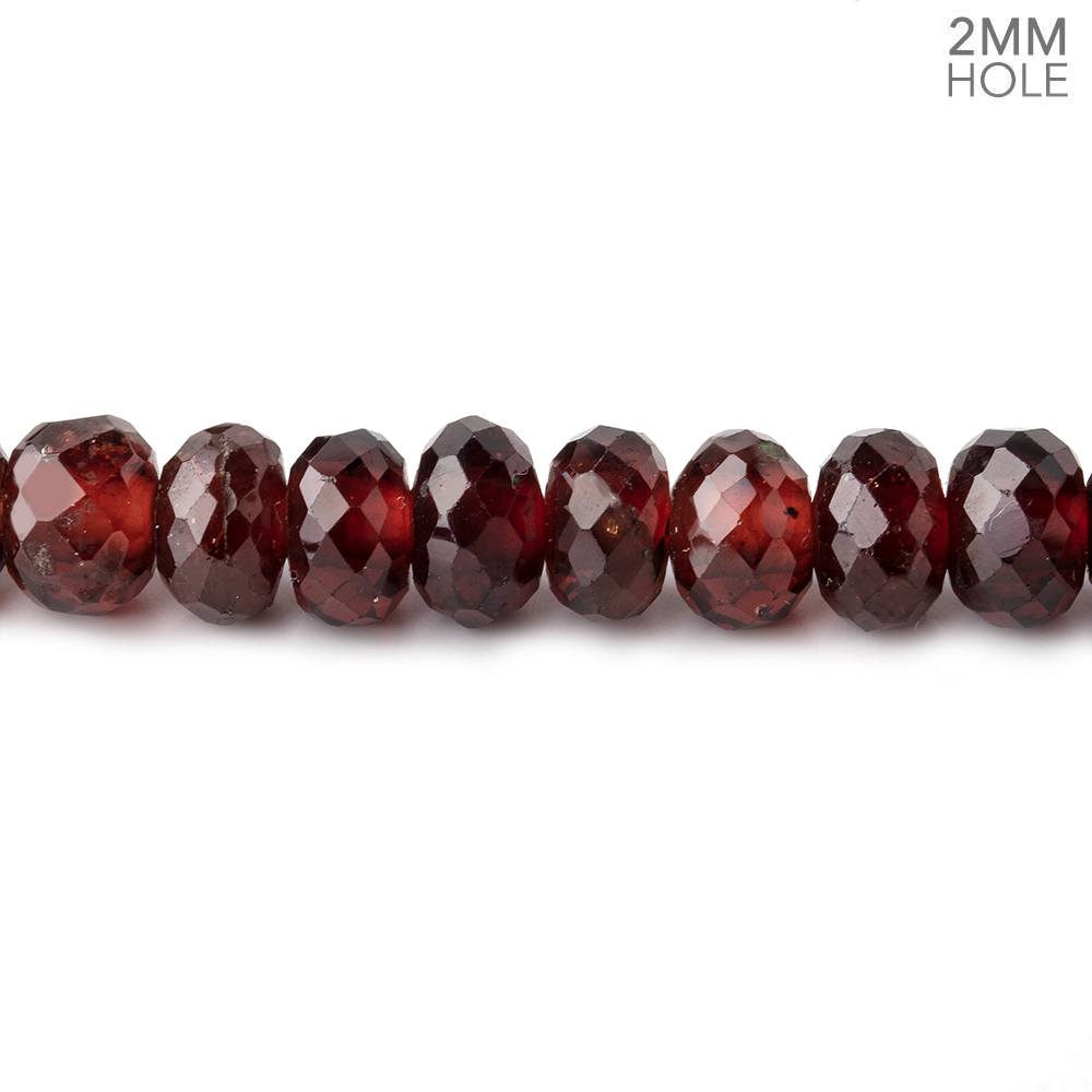 6-6.5mm Mozambique Garnet 2mm Large Hole Faceted Rondelles 8 inch 42 Beads