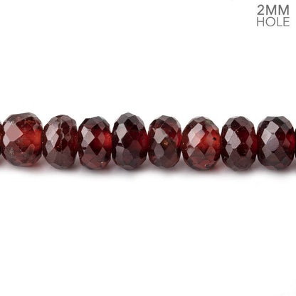 6-6.5mm Mozambique Garnet 2mm Large Hole Faceted Rondelles 8 inch 42 Beads