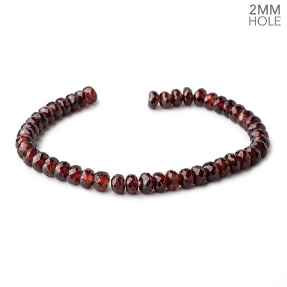 6-6.5mm Mozambique Garnet 2mm Large Hole Faceted Rondelles 8 inch 42 Beads