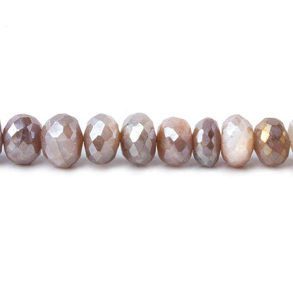 6-6.5mm Mystic Multi Color Moonstone faceted rondelles 8 inch 45 beads A