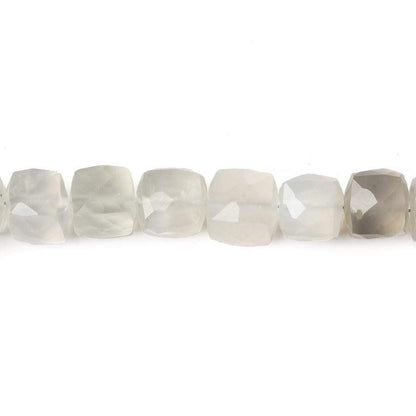 6-6.5mm Off White Moonstone Faceted Cube Beads 8 inch 30 pieces