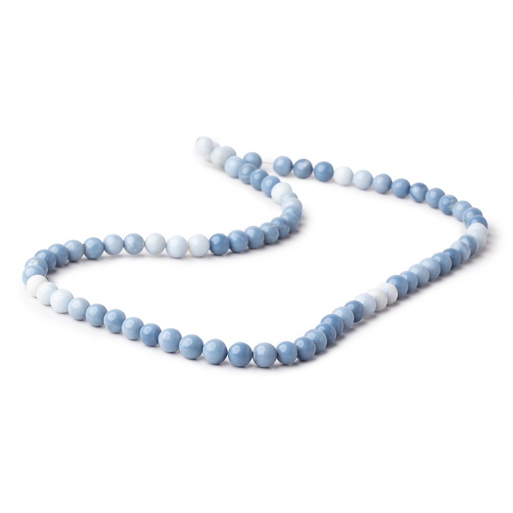6-6.5mm Owyhee Blue Opal Plain Round Beads 18 inch 75 pieces