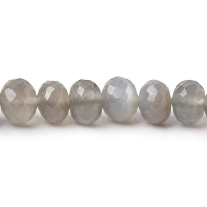 6-6.5mm Platinum Grey Moonstone Micro-faceted rondelles 15 inch 73 beads AAA