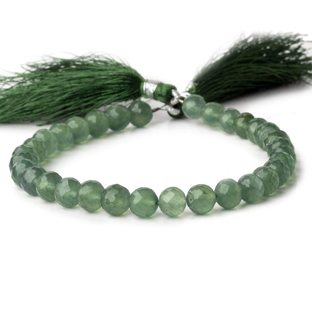 6-6.5mm Serpentine Faceted Round Beads AA Grade 8 inch 30 pieces