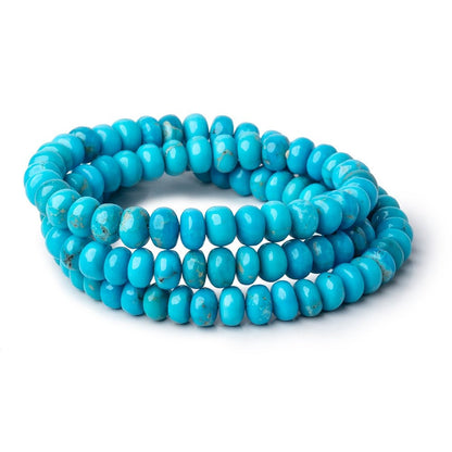 6-6.5mm Sleeping Beauty Turquoise Plain Rondelle Beads 18 inch 112 pieces AA