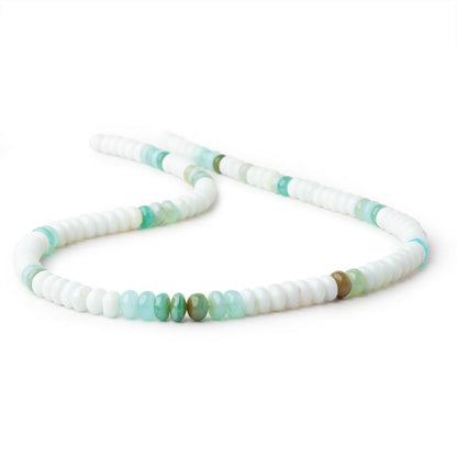6-7.5mm Mint Blue Peruvian Opal plain rondelle beads 18 inch 87 pieces AA