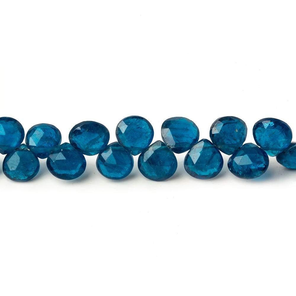 6-7.5mm Neon Apatite Faceted Heart Beads 8 inch 48 pieces AAA