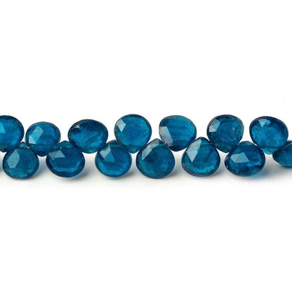 6-7.5mm Neon Apatite Faceted Heart Beads 8 inch 48 pieces AAA