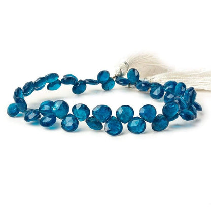 6-7.5mm Neon Apatite Faceted Heart Beads 8 inch 48 pieces AAA