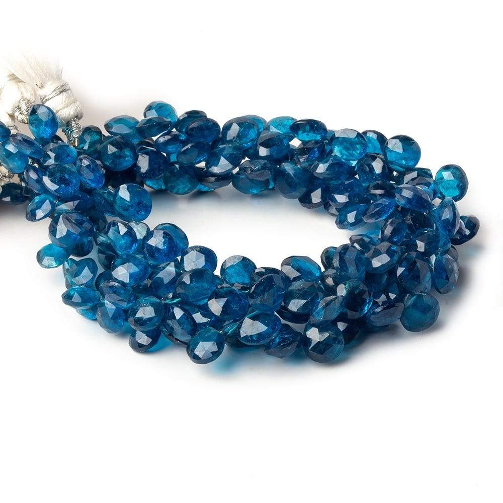6-7.5mm Neon Apatite Faceted Heart Beads 8 inch 48 pieces AAA