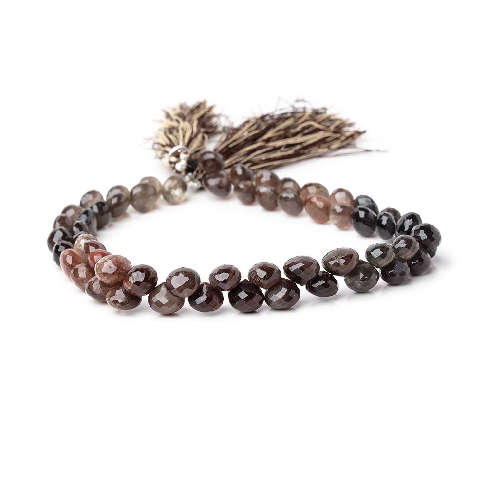 6-7.5mm Platinum & Plum Scapolite Faceted Candy Kiss Beads 9 inch 58 pieces