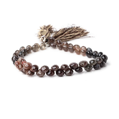 6-7.5mm Platinum & Plum Scapolite Faceted Candy Kiss Beads 9 inch 58 pieces