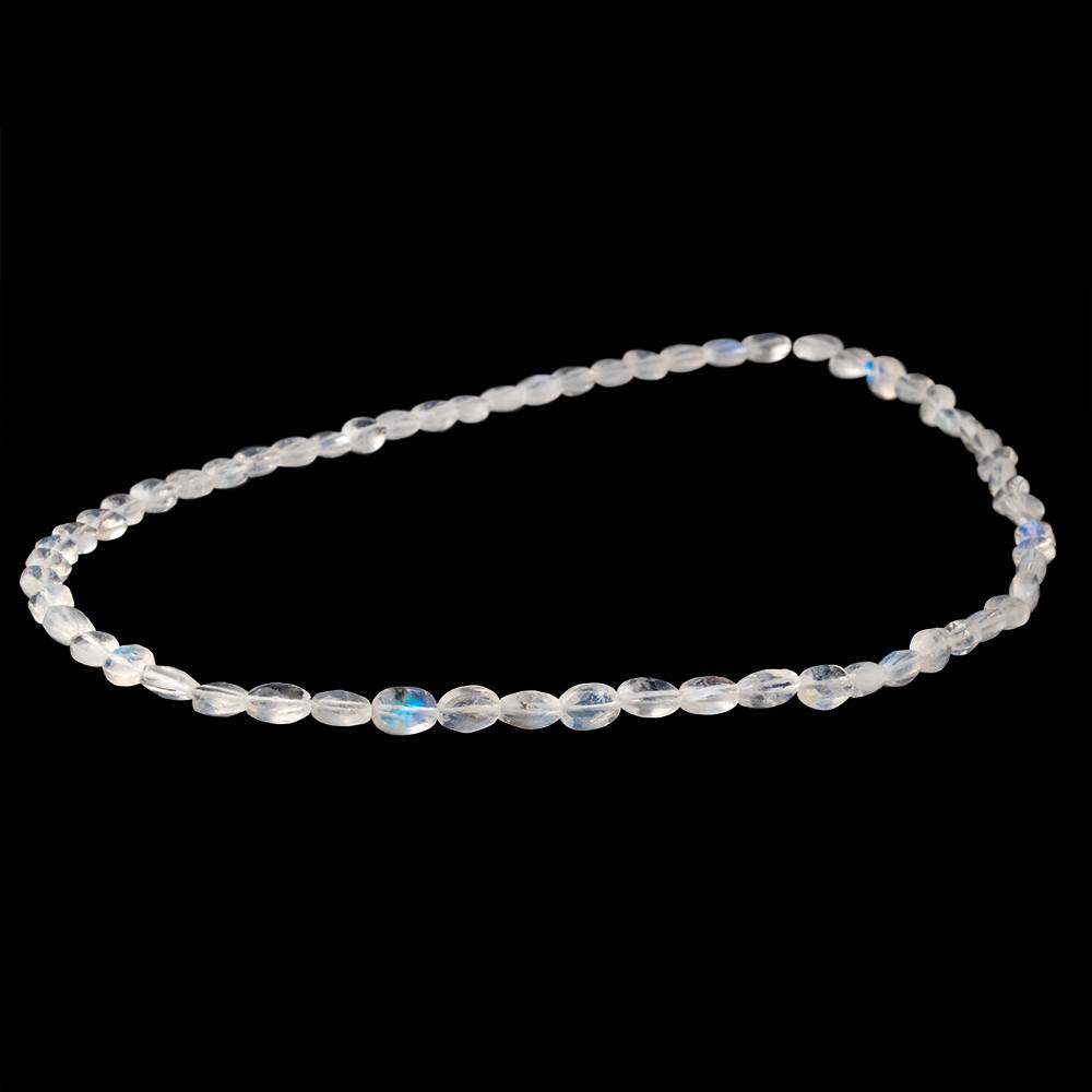 6-7.5mm Rainbow Moonstone Faceted Oval Beads 16 inch 57 pieces AAA