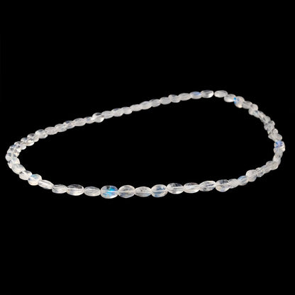 6-7.5mm Rainbow Moonstone Faceted Oval Beads 16 inch 57 pieces AAA