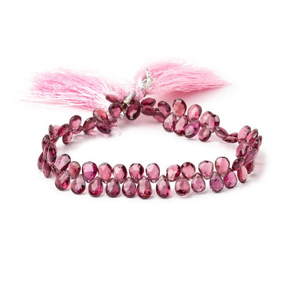 6-7.5mm Rhodolite Garnet Faceted Pear Beads 8 inch 70 pieces