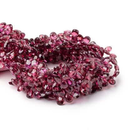 6-7.5mm Rhodolite Garnet Faceted Pear Beads 8 inch 70 pieces