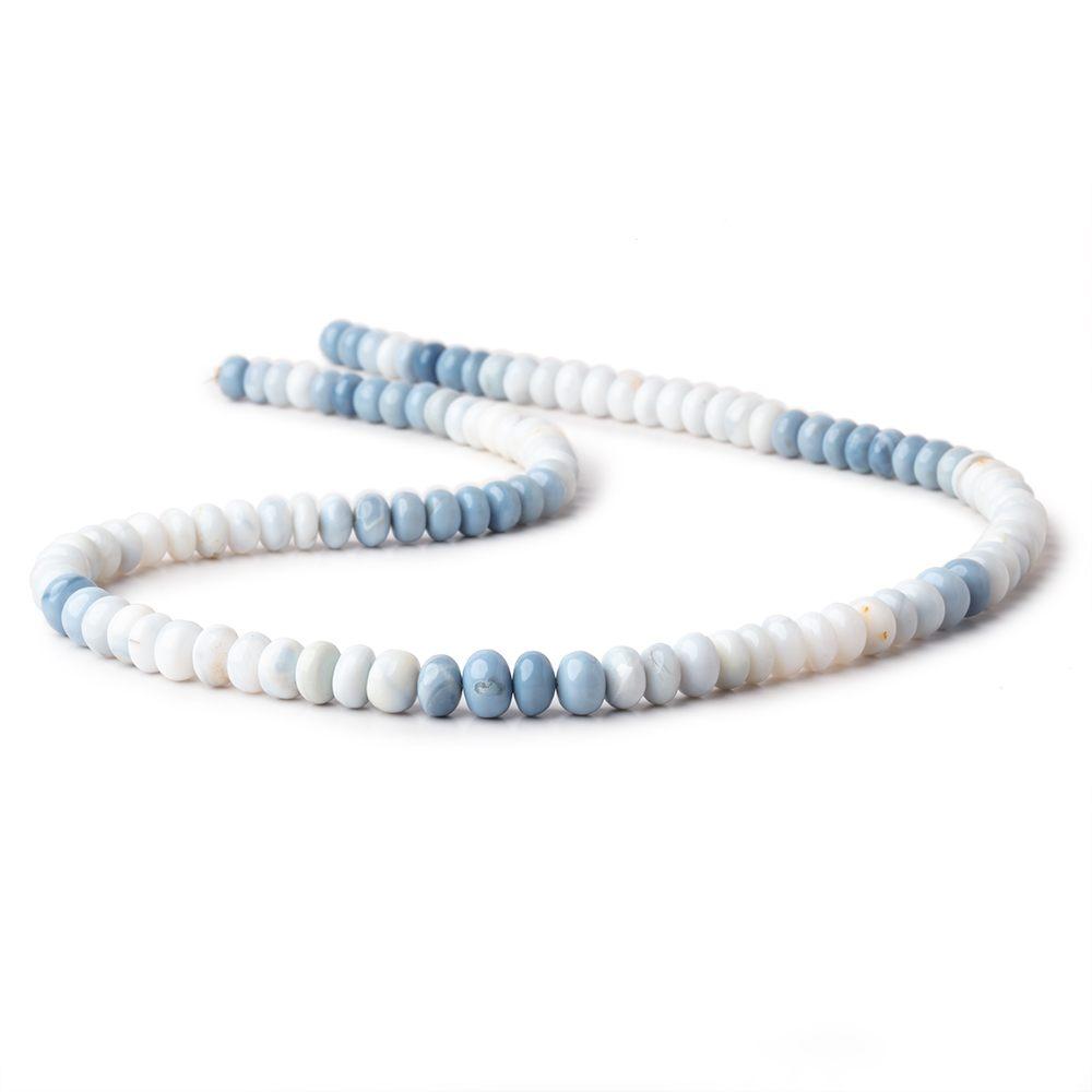 6-7.5mm Shaded Owyhee Denim Blue Opal Plain Rondelle Beads 18 inch 112 pieces