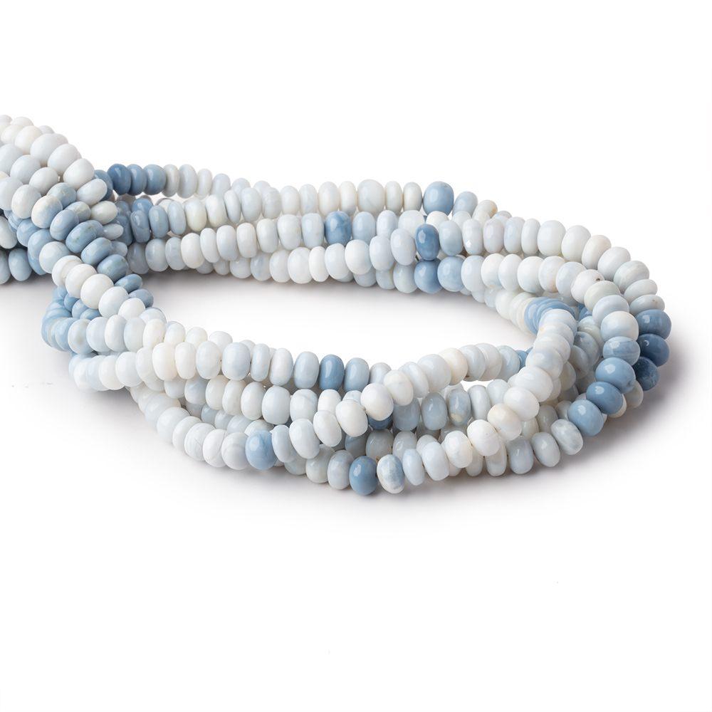 6-7.5mm Shaded Owyhee Denim Blue Opal Plain Rondelle Beads 18 inch 112 pieces