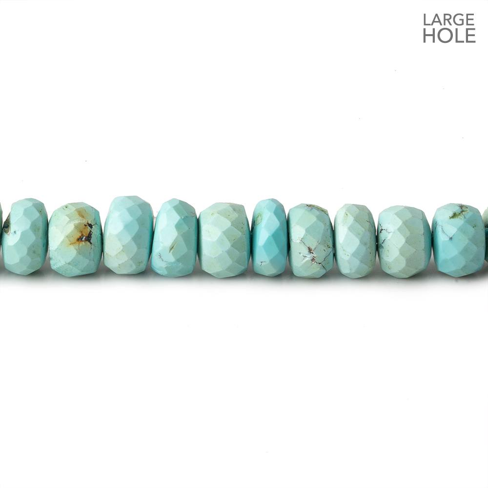 6-7.5mm Turquoise large hole faceted rondelle beads 16 inch 95 beads