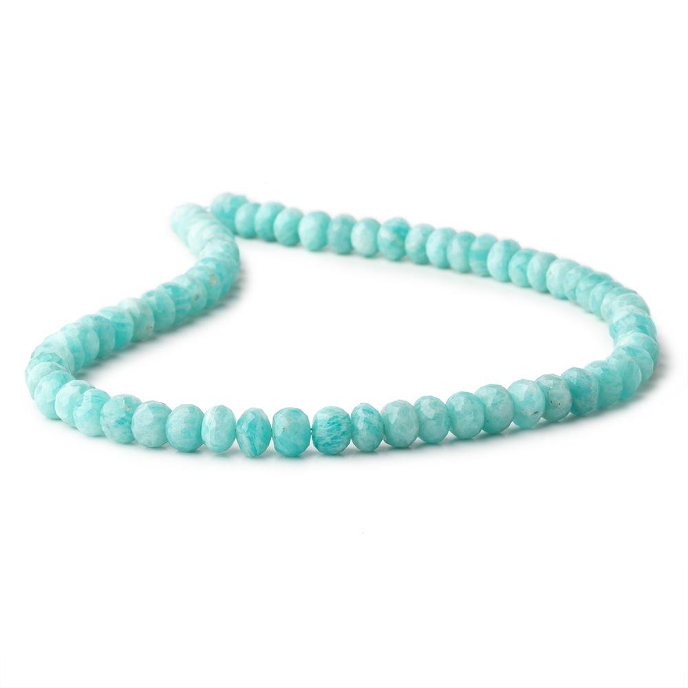 7-8mm Amazonite Faceted Rondelle Beads 14 inch 68 pieces