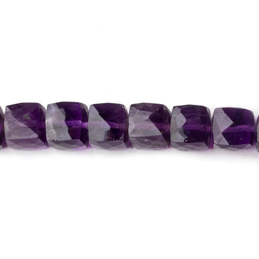 6-7mm Amethyst Faceted Cube Beads 8 inch 30 pieces