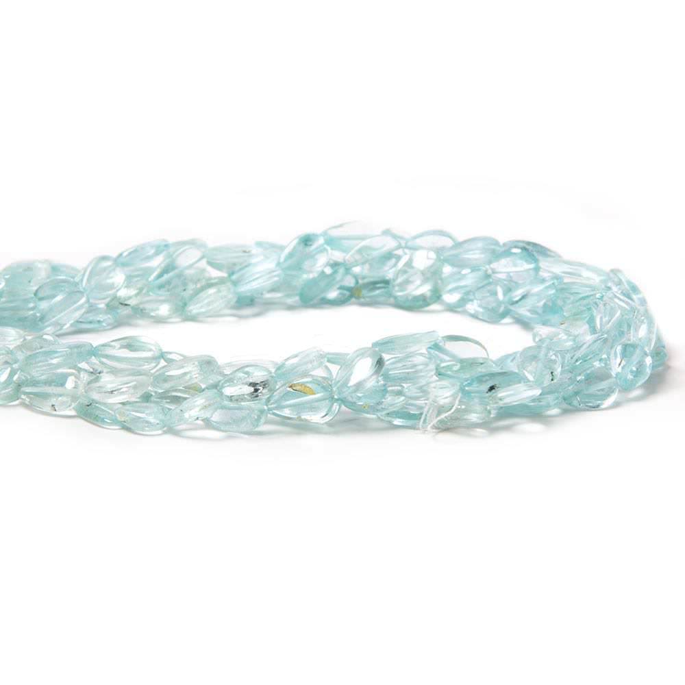 6-7mm Aquamarine Straight Drilled Plain Pear 14 inch 52 pieces