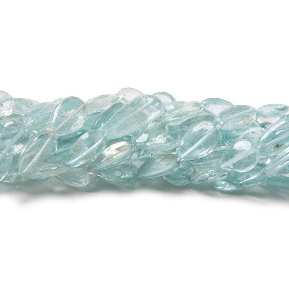 6-7mm Aquamarine Straight Drilled Plain Pear 14 inch 52 pieces