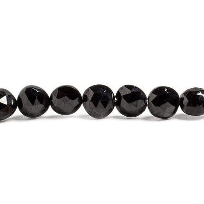 6-7mm Black Spinel Faceted Coin 8 Inch 30 pieces