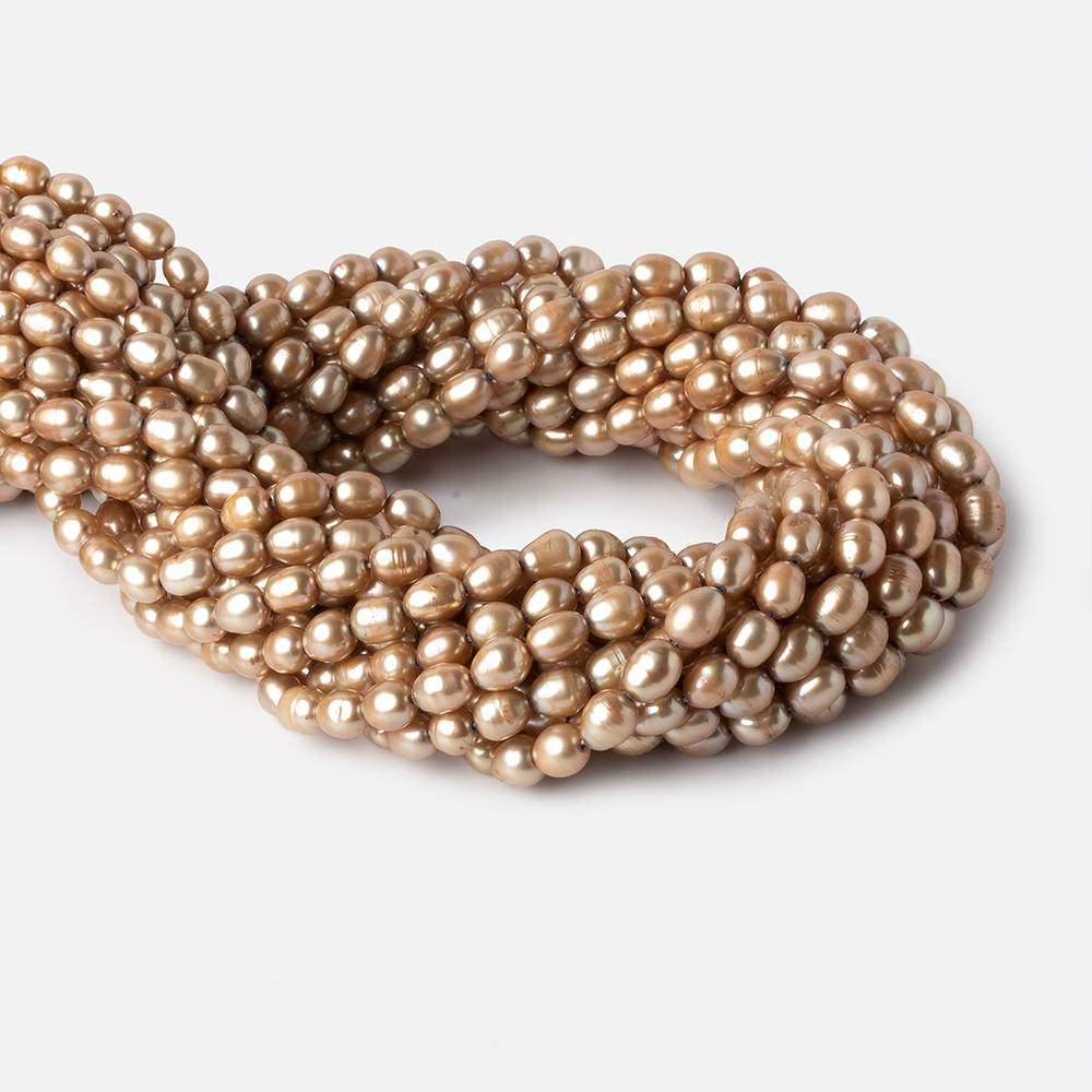 6-7mm Buttery Golden straight drilled oval pearls 15.5 inch 60 pieces