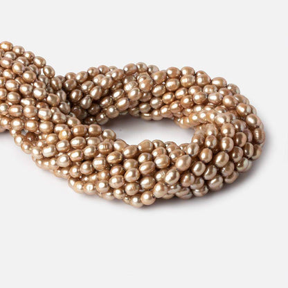 6-7mm Buttery Golden straight drilled oval pearls 15.5 inch 60 pieces