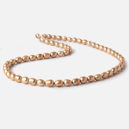 6-7mm Buttery Golden straight drilled oval pearls 15.5 inch 60 pieces