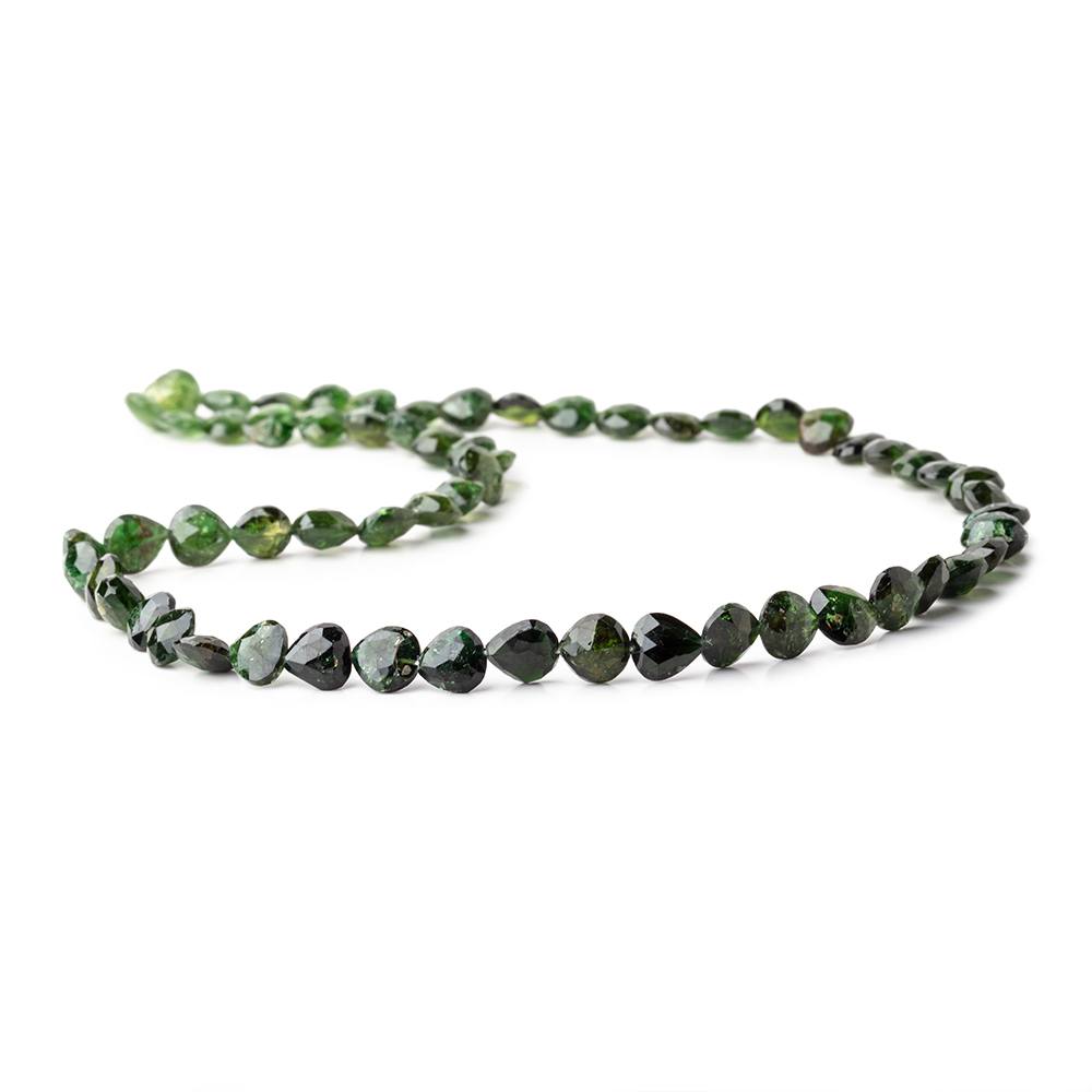 6-7mm Chrome Tourmaline Straight Drill Faceted Heart Beads 17 inch 56 pieces