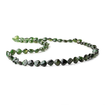 6-7mm Chrome Tourmaline Straight Drill Faceted Heart Beads 17 inch 56 pieces