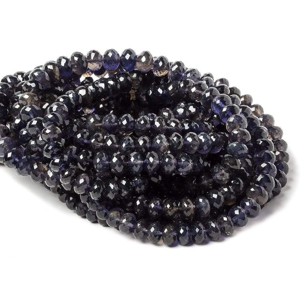 6-7mm Dark Iolite Micro-faceted rondelle beads 15 inch 79 pieces