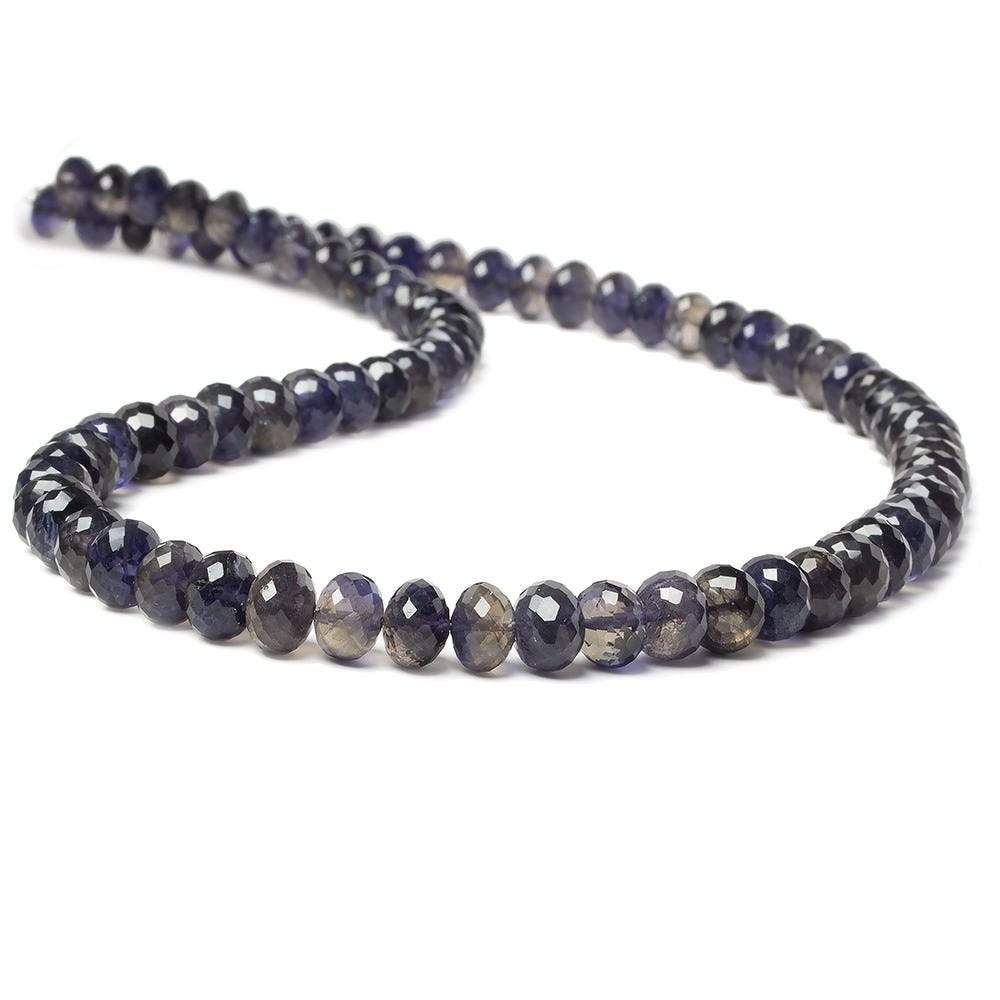 6-7mm Dark Iolite Micro-faceted rondelle beads 15 inch 79 pieces